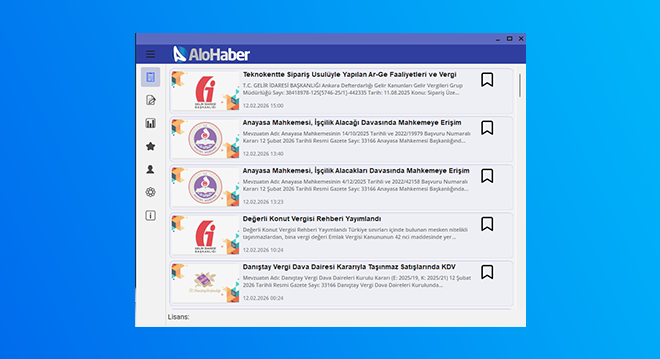 AloHaber Windows - Mevzuat ekranı